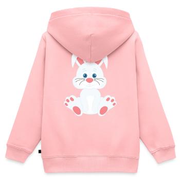 Lapin mignon - Sweat Premium à capuche zippé enfant bio - rose - Dos - AI Model Kid Female (0cm)