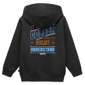 pudel hundeliebhaber geburtstagsgeschenkidee bday - Kinder Premium Organic Zip Hoodie - Schwarz - Hinten - AI Model Kid Male (0cm)