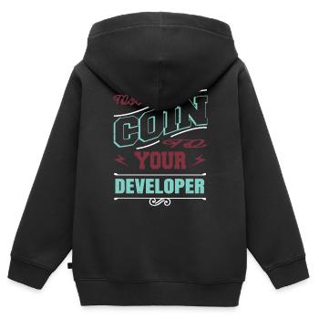 Spécialiste en informatique de santé informatique - Sweat Premium à capuche zippé enfant bio - noir - Dos - AI Model Kid Male (0cm)