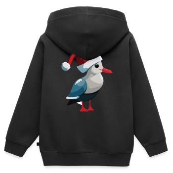 Seagull - Kids Premium Organic Zip-up Hoodie - black - Back - AI Model Kid Male (0cm)