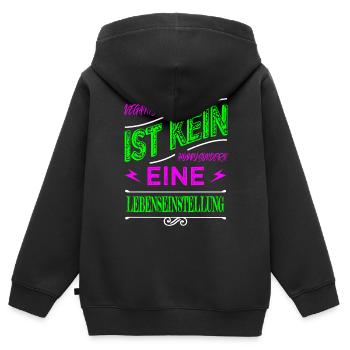 geburtstagsgeschenkidee bday veganer gesundheit - Kinder Premium Organic Zip Hoodie - Schwarz - Hinten - AI Model Kid Male (0cm)