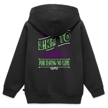 telescope funny sayings spaceship geek - Kinder Premium Organic Zip Hoodie - Schwarz - Hinten - AI Model Kid Male (0cm)