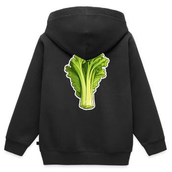 Céleri ou céleri - Sweat Premium à capuche zippé enfant bio - noir - Dos - AI Model Kid Male (0cm)
