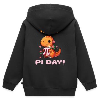 Happy Pi Day - Kinder Premium Organic Zip Hoodie - Schwarz - Hinten - AI Model Kid Male (0cm)