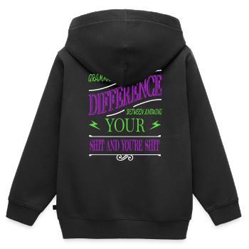 cups geek literature funny blog funny sayings - Kinder Premium Organic Zip Hoodie - Schwarz - Hinten - AI Model Kid Male (0cm)