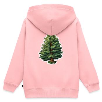 Tanne einzelner Baum - Kinder Premium Organic Zip Hoodie - Rosa - Hinten - AI Model Kid Female (0cm)
