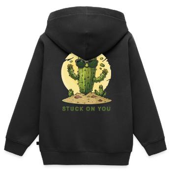 An dir hängen - Kinder Premium Organic Zip Hoodie - Schwarz - Hinten - AI Model Kid Male (0cm)