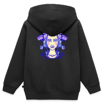 Fräulein Gartenfee - Kinder Premium Organic Zip Hoodie - Schwarz - Hinten - AI Model Kid Male (0cm)