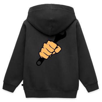 Fist Wrench - Kids Premium Organic Zip-up Hoodie - black - Back - AI Model Kid Male (0cm)