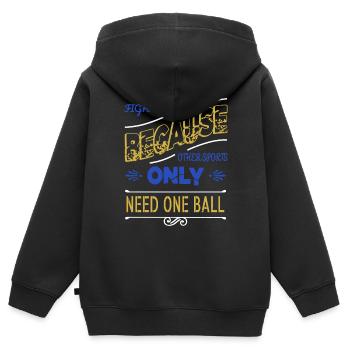 cadeau blague grappling judo heureux drôle citation bday - Sweat Premium à capuche zippé enfant bio - noir - Dos - AI Model Kid Male (0cm)