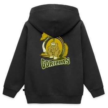 Gorilla - Kinder Premium Organic Zip Hoodie - Schwarz - Hinten - AI Model Kid Male (0cm)