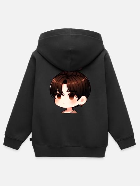Coole Jungs - Kinder Premium Organic Zip Hoodie - Schwarz