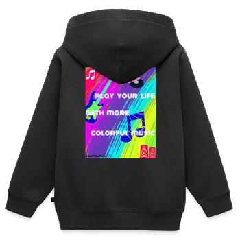 colorful music T-Shirt - Kids Premium Organic Zip-up Hoodie - black - Back - AI Model Kid Male (0cm)