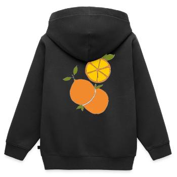 Oranges - Kids Premium Organic Zip-up Hoodie - black - Back - AI Model Kid Male (0cm)