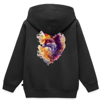 Mystery Fox - Kids Premium Organic Zip-up Hoodie - black - Back - AI Model Kid Male (0cm)