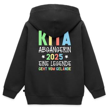 Kita Abgänger 2025 Letzter Tag Im Kindergarten - Kinder Premium Organic Zip Hoodie - Schwarz - Hinten - AI Model Kid Male (0cm)