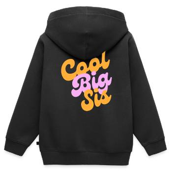 cool big sis - Kinder Premium Organic Zip Hoodie - Schwarz - Hinten - AI Model Kid Male (0cm)