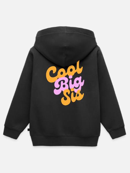 cool big sis - Kinder Premium Organic Zip Hoodie - Schwarz