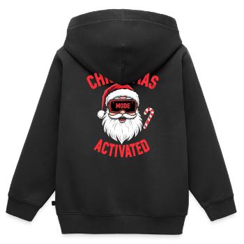 Christmas Mode Activated - Weihnachten - Kinder Premium Organic Zip Hoodie - Schwarz - Hinten - AI Model Kid Male (0cm)