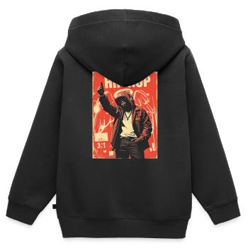 Urbanes Hip-Hop-Design - Kinder Premium Organic Zip Hoodie - Schwarz - Hinten - AI Model Kid Male (0cm)
