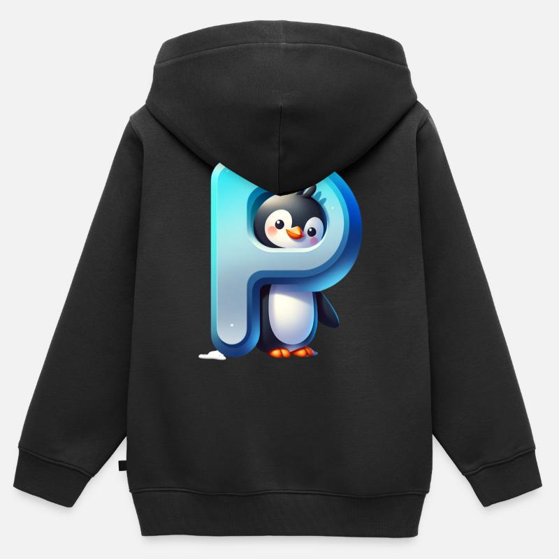 Pingouin Ludique P - Sweat Premium à capuche zippé enfant bio - noir