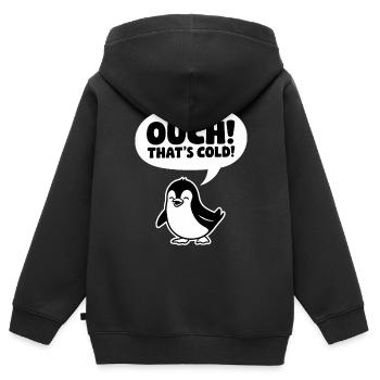 Aïe! C’est froid ! - Sweat Premium à capuche zippé enfant bio - noir - Dos - AI Model Kid Male (0cm)