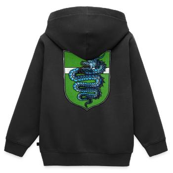 Wappen blaue Schlange - Kinder Premium Organic Zip Hoodie - Schwarz - Hinten - AI Model Kid Male (0cm)