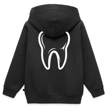 Tooth Symbol - Kids Premium Organic Zip-up Hoodie - black - Back - AI Model Kid Male (0cm)