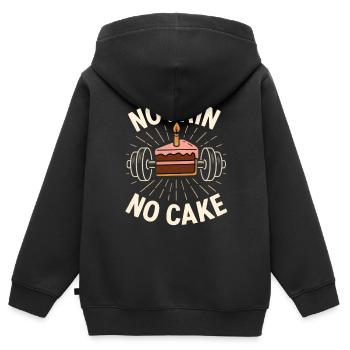 Kein Schmerz kein Kuchen - Kinder Premium Organic Zip Hoodie - Schwarz - Hinten - AI Model Kid Male (0cm)
