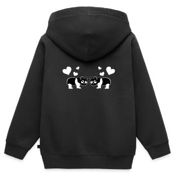 Tierliebe Pandas Panda tiere - Kinder Premium Organic Zip Hoodie - Schwarz - Hinten - AI Model Kid Male (0cm)