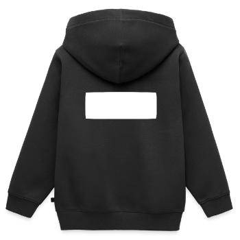 forme rectangle forme carrée - Sweat Premium à capuche zippé enfant bio - noir - Dos - AI Model Kid Male (0cm)