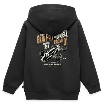 GRAND PRIX SUPER CAR - Vintage Rennwagen Motiv - Kinder Premium Organic Zip Hoodie - Schwarz - Hinten - AI Model Kid Male (0cm)