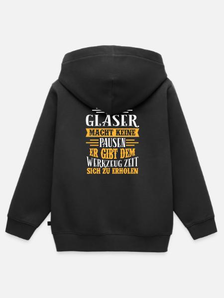 Glaser Beruf - Geschenk - Kinder Premium Organic Zip Hoodie - Schwarz