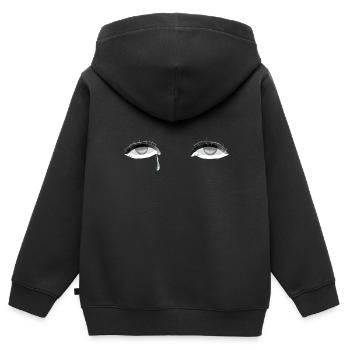 augen auge träne weinen - Kinder Premium Organic Zip Hoodie - Schwarz - Hinten - AI Model Kid Male (0cm)