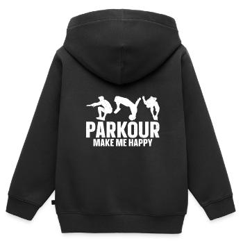 Parkour - Kinder Premium Organic Zip Hoodie - Schwarz - Hinten - AI Model Kid Male (0cm)