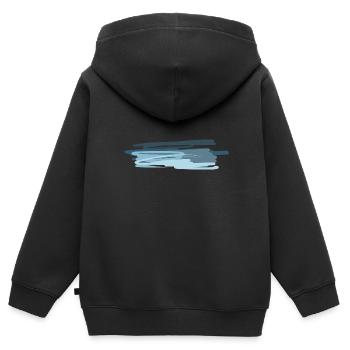 linie strichblau linien striche linie strich - Kinder Premium Organic Zip Hoodie - Schwarz - Hinten - AI Model Kid Male (0cm)