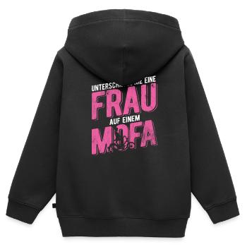 Mofa Geschenk - Kinder Premium Organic Zip Hoodie - Schwarz - Hinten - AI Model Kid Male (0cm)