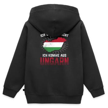 Ungarn Ungarische Flagge - Kinder Premium Organic Zip Hoodie - Schwarz - Hinten - AI Model Kid Male (0cm)