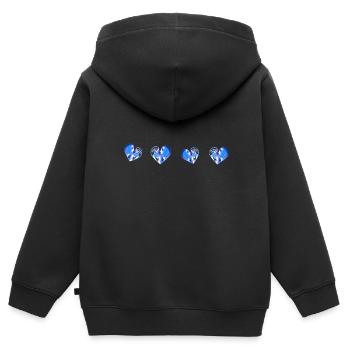 heart hearts blue scars - Kids Premium Organic Zip-up Hoodie - black - Back - AI Model Kid Male (0cm)