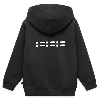 Ligne Points Point Formes Modèle - Sweat Premium à capuche zippé enfant bio - noir - Dos - AI Model Kid Male (0cm)