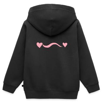 rosa linie zwei herzen rosa herz - Kinder Premium Organic Zip Hoodie - Schwarz - Hinten - AI Model Kid Male (0cm)