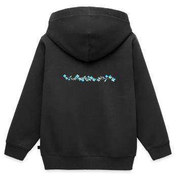 blue flowers flowers shiny stroke line - Kids Premium Organic Zip-up Hoodie - black - Back - AI Model Kid Male (0cm)