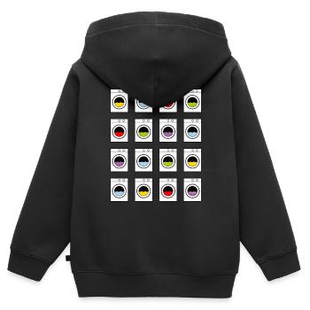 Waschmaschinen - Kinder Premium Organic Zip Hoodie - Schwarz - Hinten - AI Model Kid Male (0cm)