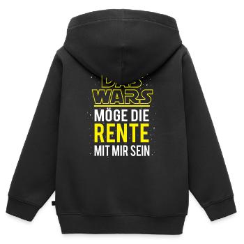 Rentner Das Wars Rente - Kinder Premium Organic Zip Hoodie - Schwarz - Hinten - AI Model Kid Male (0cm)