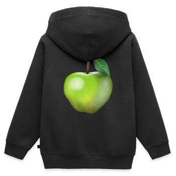 Grüner Apfel - Kinder Premium Organic Zip Hoodie - Schwarz - Hinten - AI Model Kid Male (0cm)