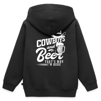 Cowboy - Kinder Premium Organic Zip Hoodie - Schwarz - Hinten - AI Model Kid Male (0cm)