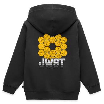 Télescope spatial James Webb - Sweat Premium à capuche zippé enfant bio - noir - Dos - AI Model Kid Male (0cm)