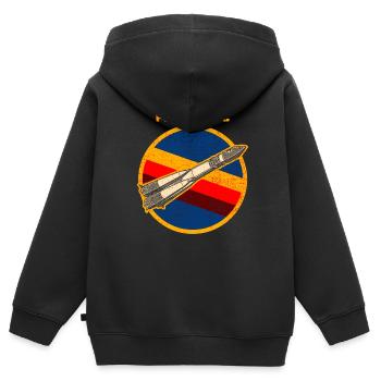 Roskosmos Russland Raumfahrt Retro - Kinder Premium Organic Zip Hoodie - Schwarz - Hinten - AI Model Kid Male (0cm)