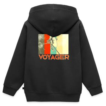 Vaisseau spatial Voyager - Sweat Premium à capuche zippé enfant bio - noir - Dos - AI Model Kid Male (0cm)