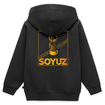 Soyuz spaceship Soviet Union - Kids Premium Organic Zip-up Hoodie - black - Back - AI Model Kid Male (0cm)